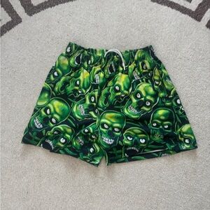 Bravest Green Skull Shorts